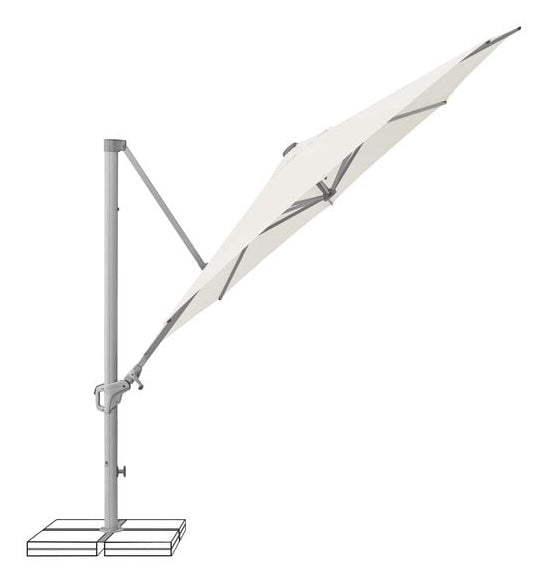 Suncomfort by Glatz Terrassenschirm Familyflex – 300 × 300 cm, sandweiss, höhenverstellbar, für Aussenbereich