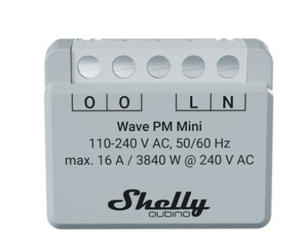 Shelly Qubino Wave PM Mini – Schaltaktor – Leistungsmessung, 16 A, Z-Wave