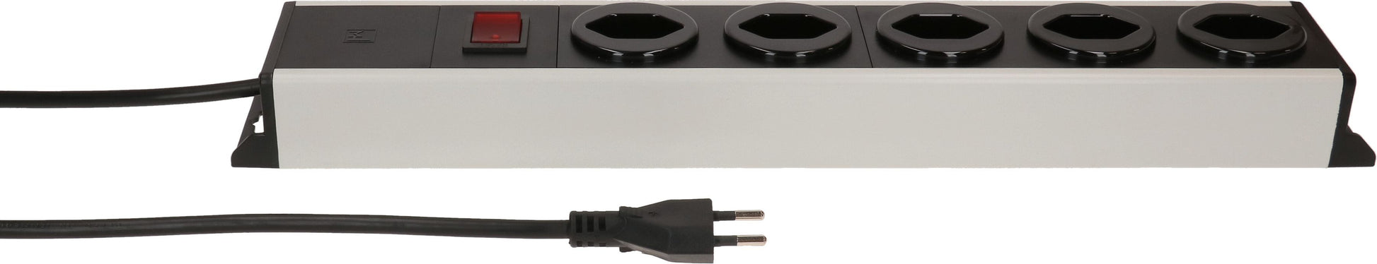 Max Hauri AG Max Hauri Power Line Steckdosenleiste, 5×T13, mit Schalter, 1,5 m, Stecker T12 – Grau/Schwarz