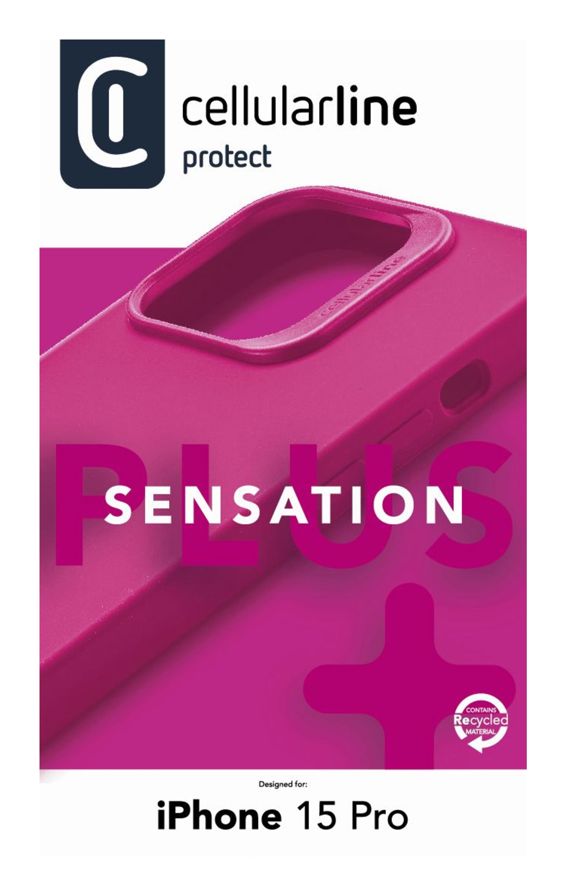 Cellularline Backcover Sensation+ – für Apple iPhone 15 Pro – rosa – Silikon