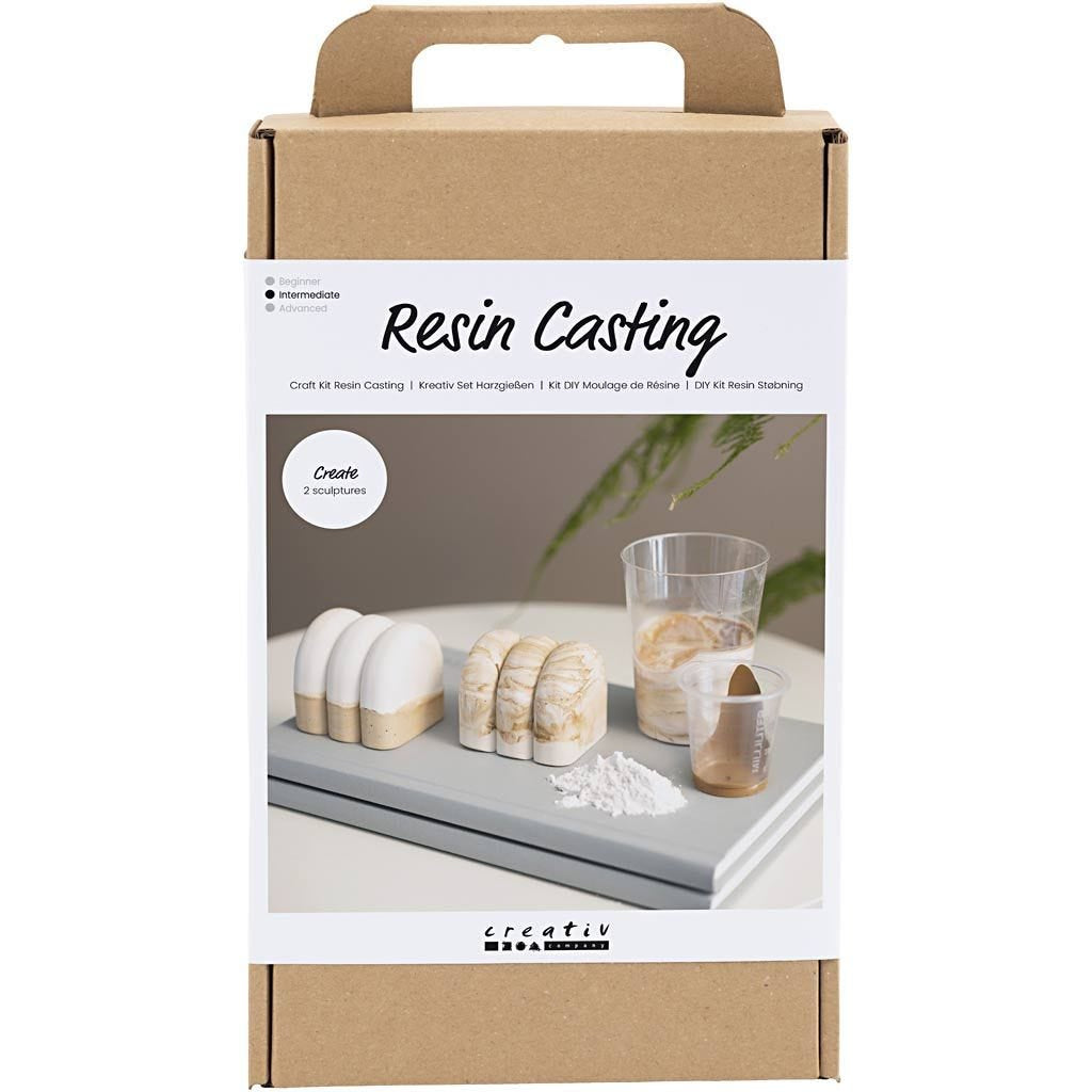 Creativ Company Giessharz-Set – Skulptur – 200 g – lufthärtend – beige/weiss