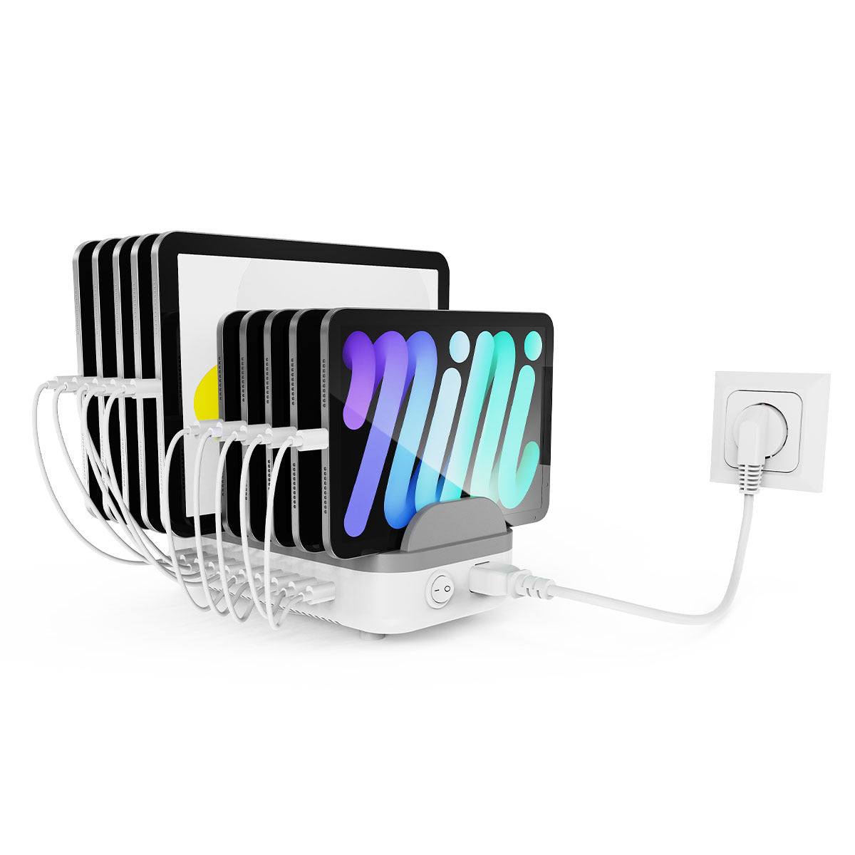 Compulocks 10PUSBCDKS-UK USB Desktop Ladegerät – USB-C×10 – UK-Stecker (Typ G) – für USB-C Geräte