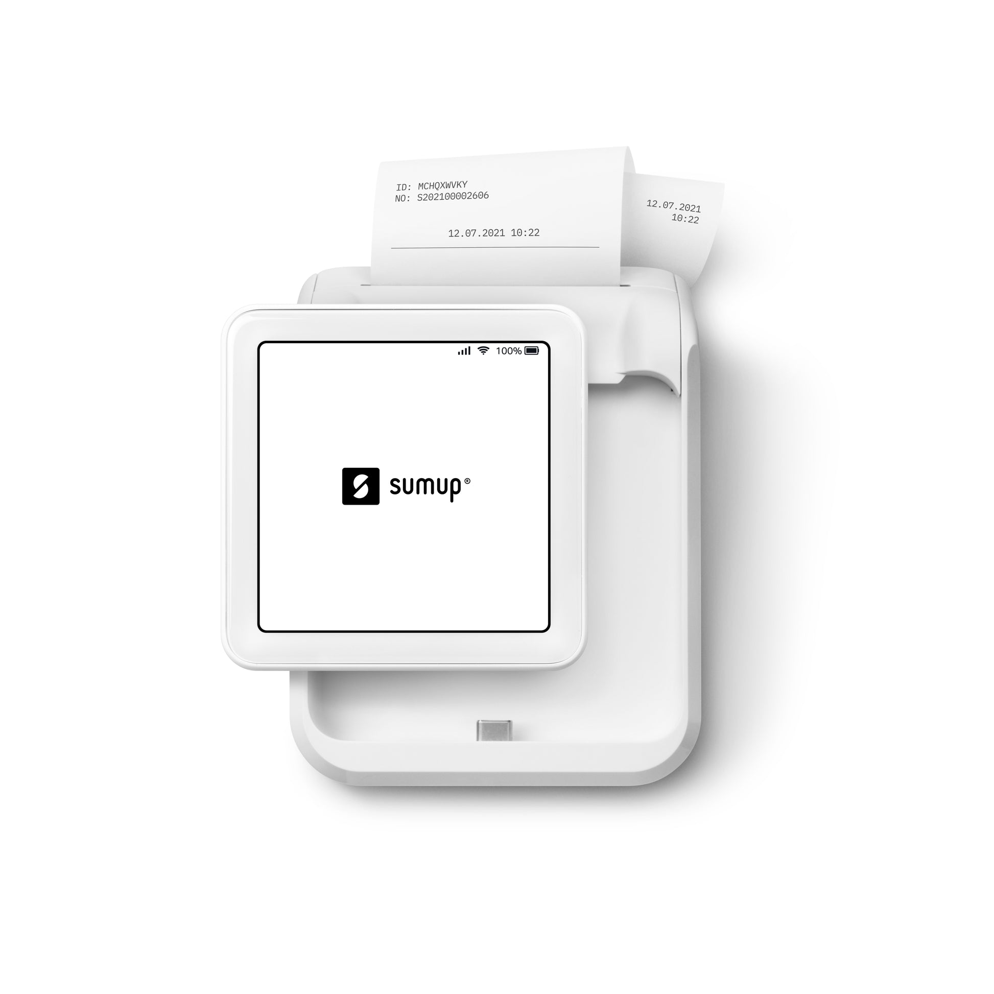 SumUp POS-Terminal mit Bondrucker – WLAN/4G, kontaktlos & EMV – weiss