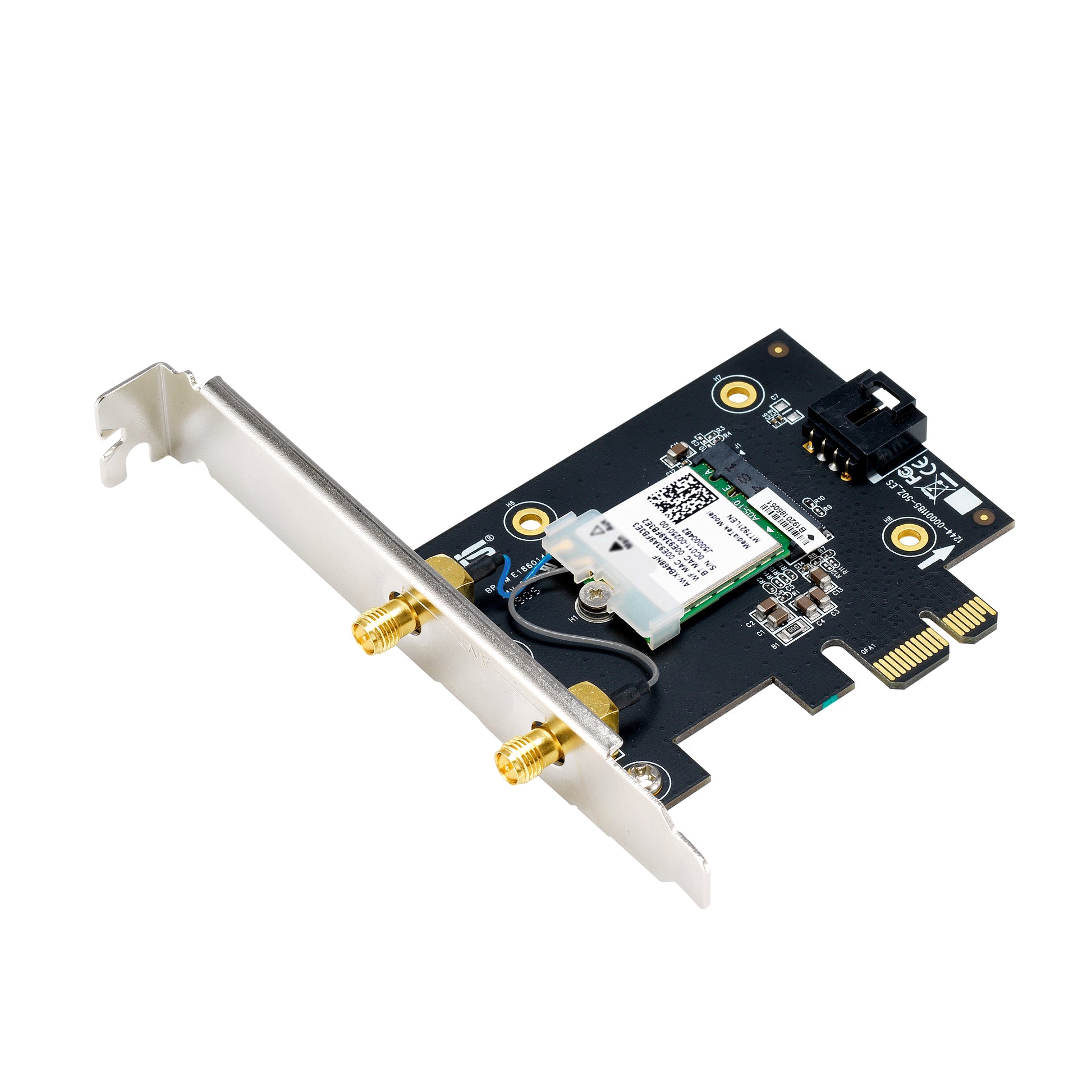 ASUS PCE-BE6500 – WLAN-Karte (Wi-Fi 7), Tri-Band (2,4/5/6 GHz), 2882 Mbit/s, PCI Express, Bluetooth 5.4, für P