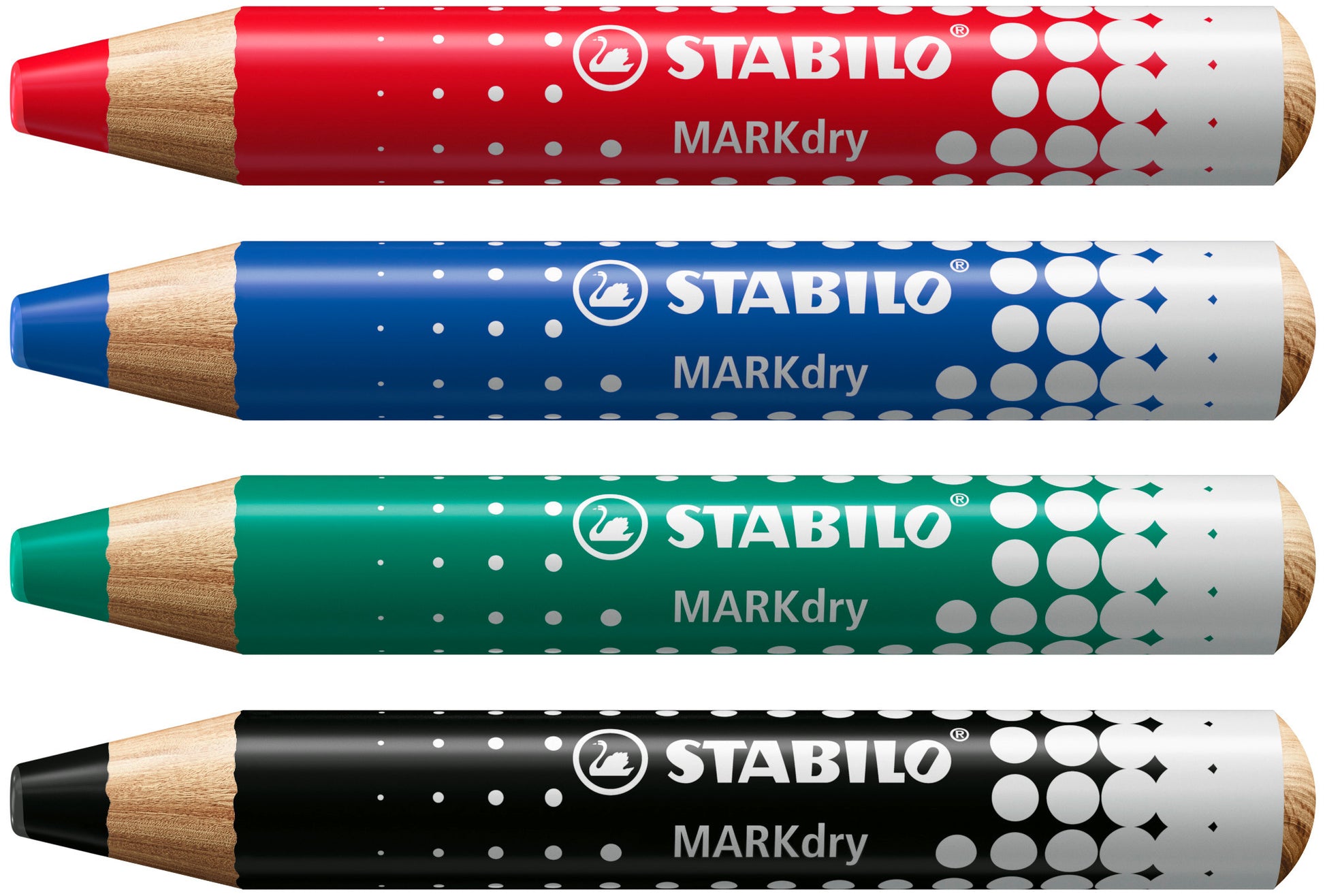 STABILO Whiteboard-Marker – 10 mm, grün, 5 Stk., trocken abwischbar – für Whiteboards und Flipcharts/Papier