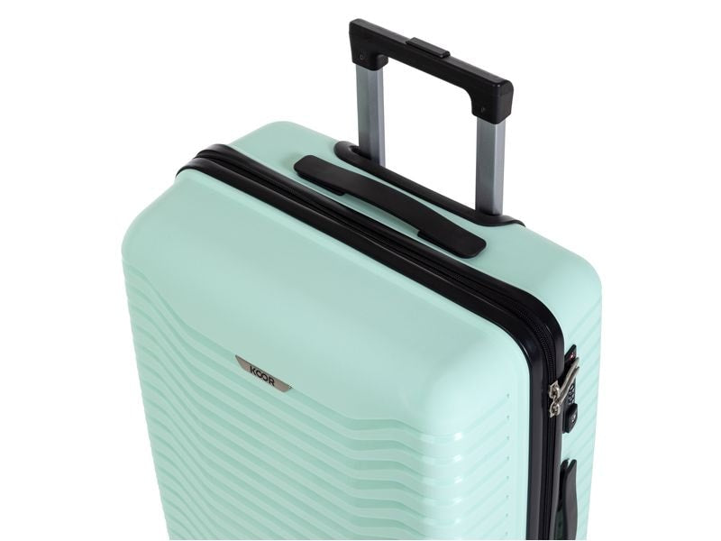 KOOR Manila – Hartschalenkoffer, 95 l, 4 Rollen (Spinner), TSA-Schloss, Mint, 46 × 76 × 30 cm