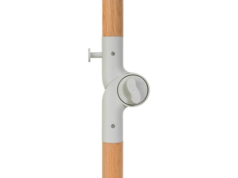 KOOR Strandschirm – rund Ø 150 cm, 180 cm hoch, Polyester, Holzstange, beige, für Aussenbereich