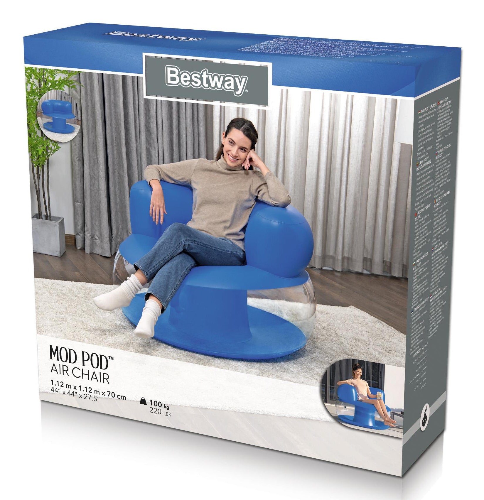 Bestway Sessel ModPod – 112 × 112 × 70 cm – PVC – mehrfarbig