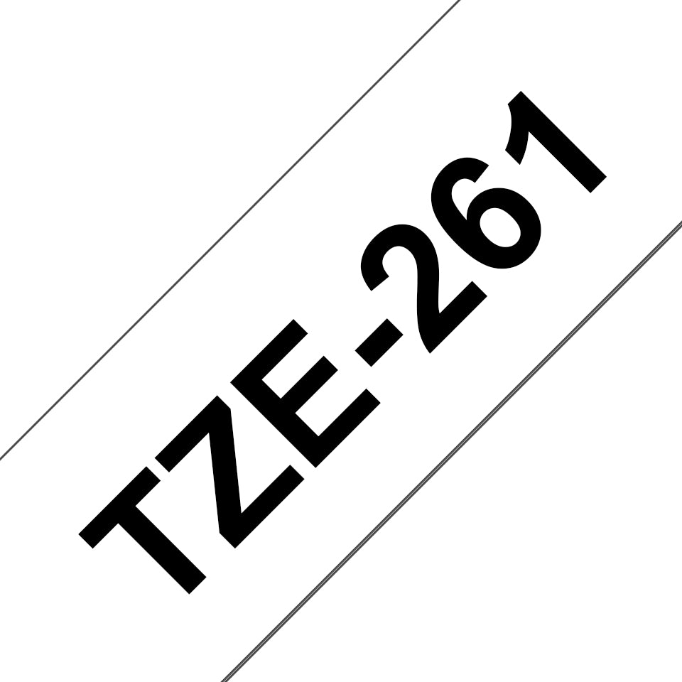 Brother Schriftband – 36 mm × 8 m, weiss, schwarz, TZ – TZE-261
