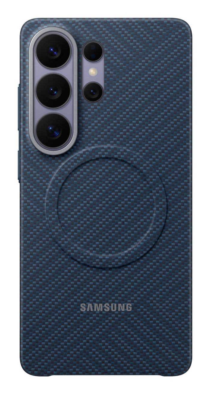 Samsung Backcover – für Samsung Galaxy S26 Ultra, Dunkelblau, Karbonfaser, kabelloses Laden