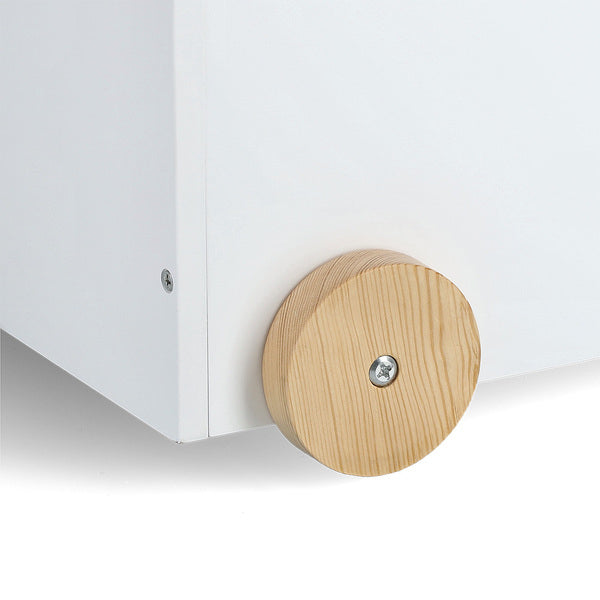 Zeller Present Truhe – Holz – weiss/natur – 350 × 300 × 500 mm – mit Griff, mit Rollen