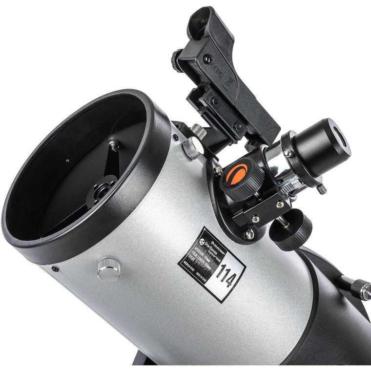 Celestron SSE 114mm Tabletop Dobson – Spiegelteleskop, 114 mm Öffnung, 450 mm Brennweite, f/4, Schwarz/Silber