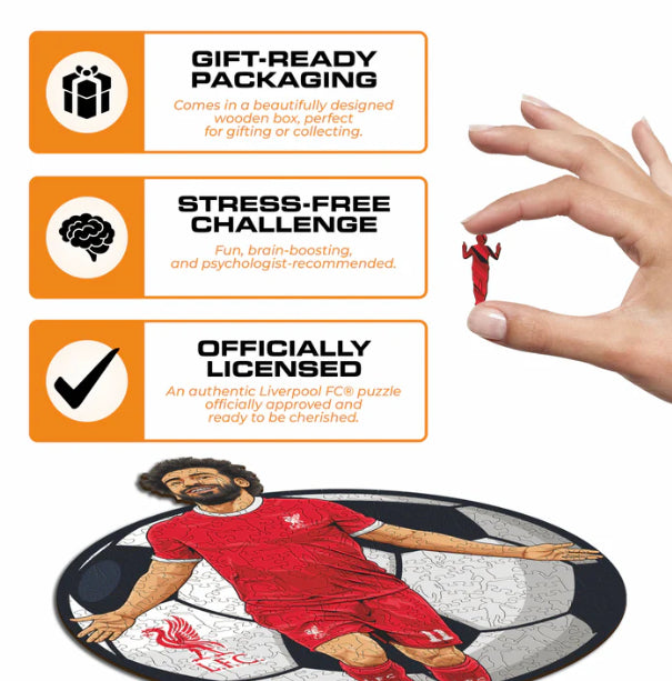 Iconic Puzzles Puzzle Liverpool FC, Mo Salah – 270 Teile – 30 × 42 cm – ab 10 J. – Holz, mehrfarbig – FSC