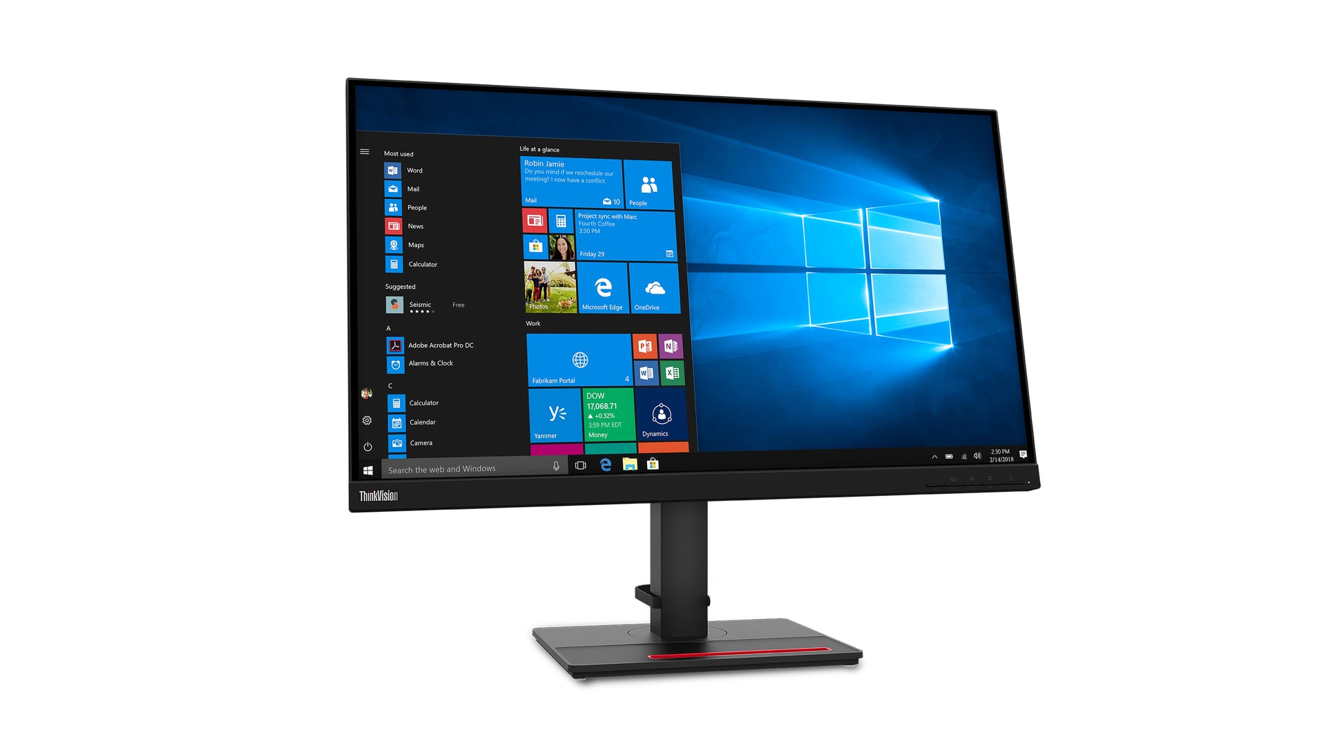 Lenovo ThinkVision T27q-20 – Monitor, 27", IPS, 60 Hz, 350 cd/m², VESA 100 × 100, Raven Black