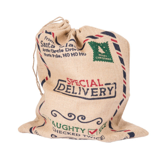 Dekomat Weihnachts-Geschenktasche 'Special Delivery' – Jute, Mehrfarbig, 7366540, 1 Stück