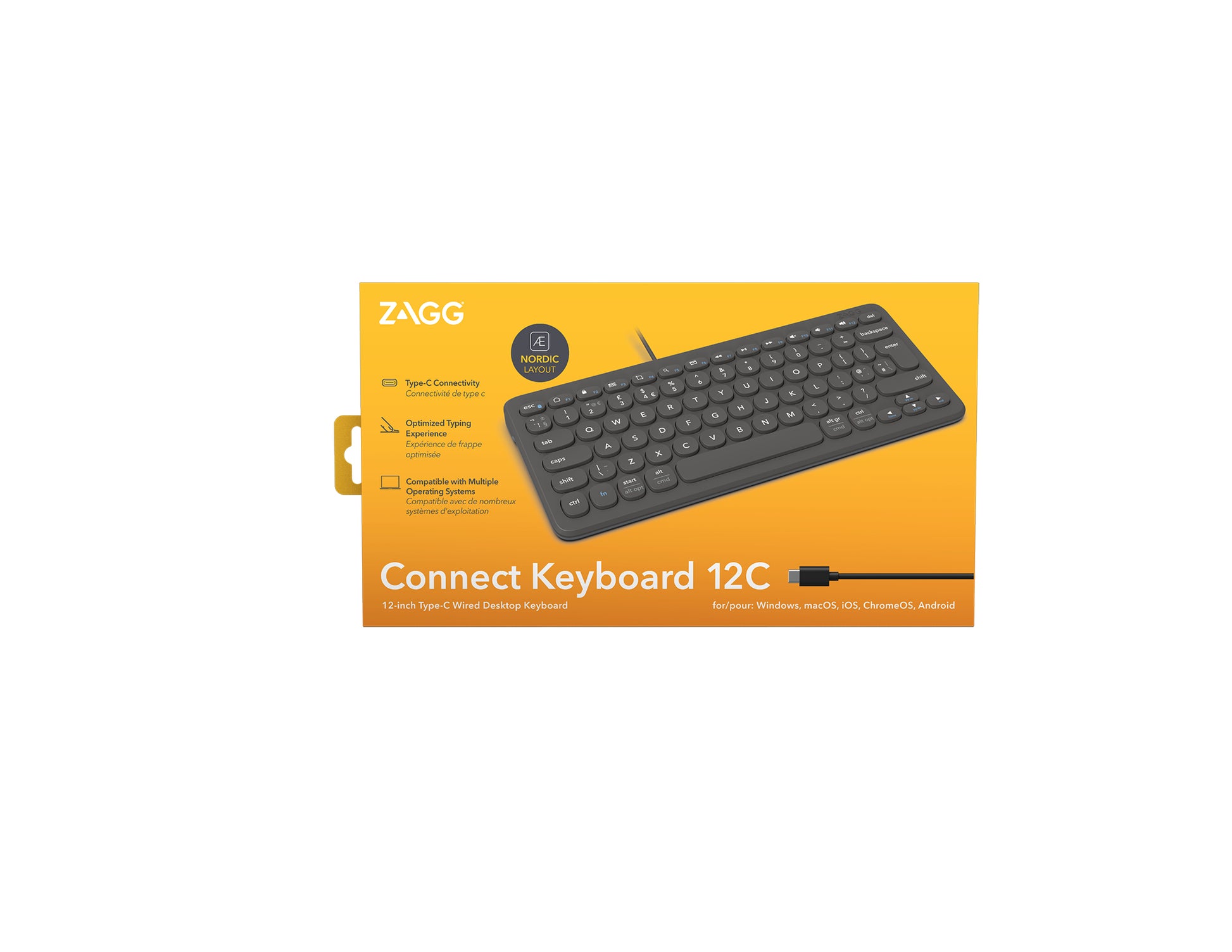 ZAGG Connect Tastatur – Kabelgebundene Tastatur (USB-C), Dunkelgrau