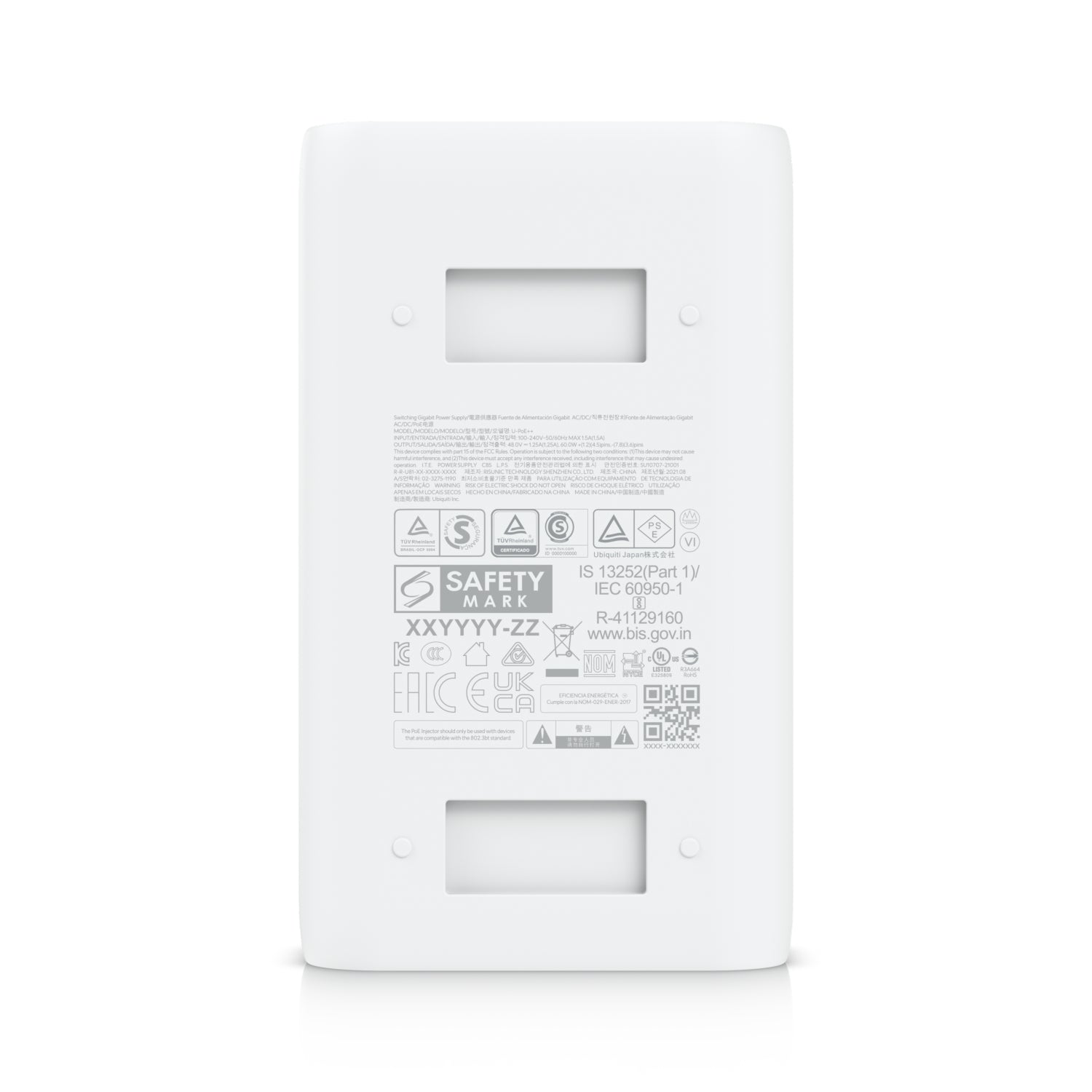 Ubiquiti U-PoE++ PoE-Injektor 60 W – IEEE 802.3at, 48 V – Gigabit Ethernet – für PoE-Geräte – Weiss