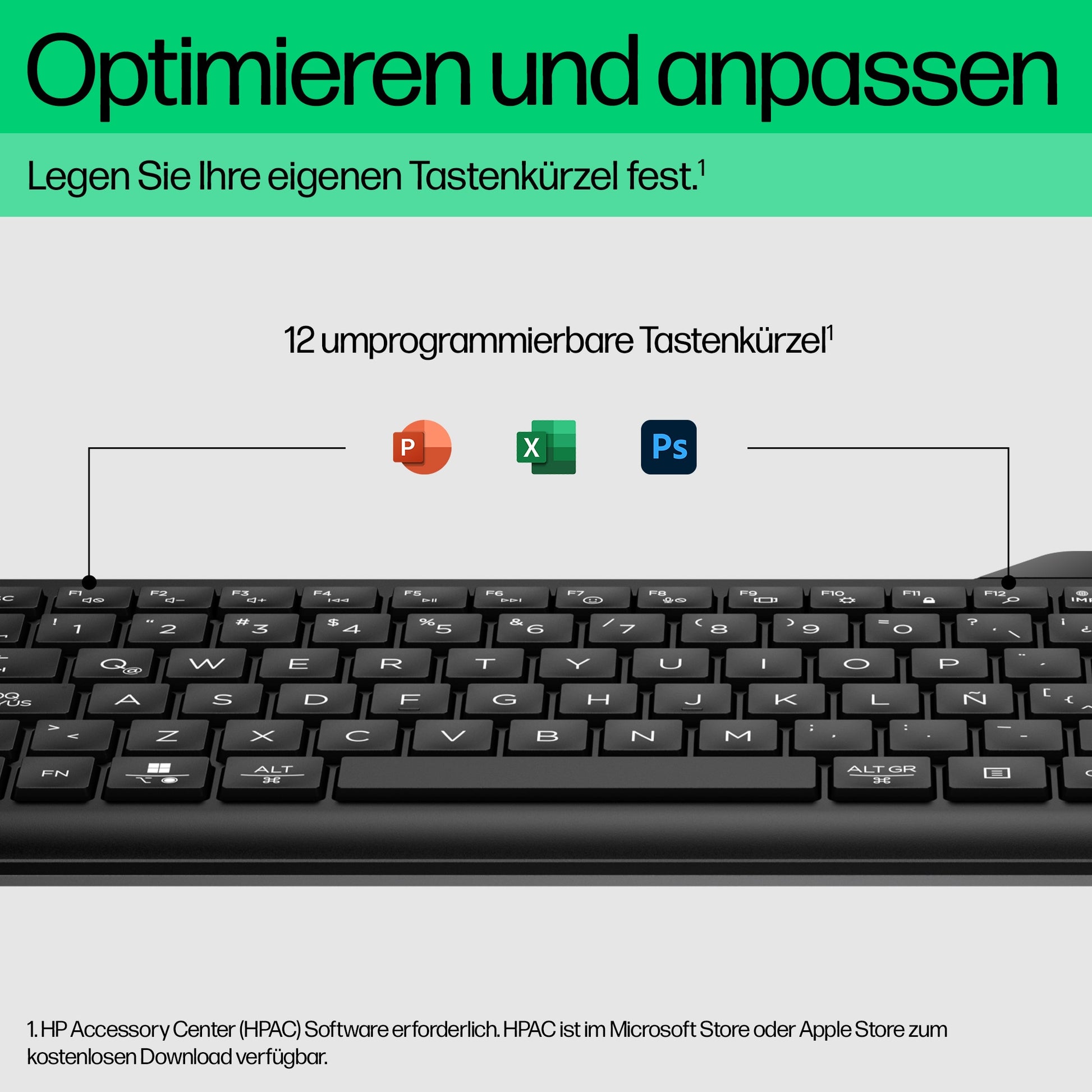 HP 460 – Tastatur – Bluetooth 5.3 – Schwarz