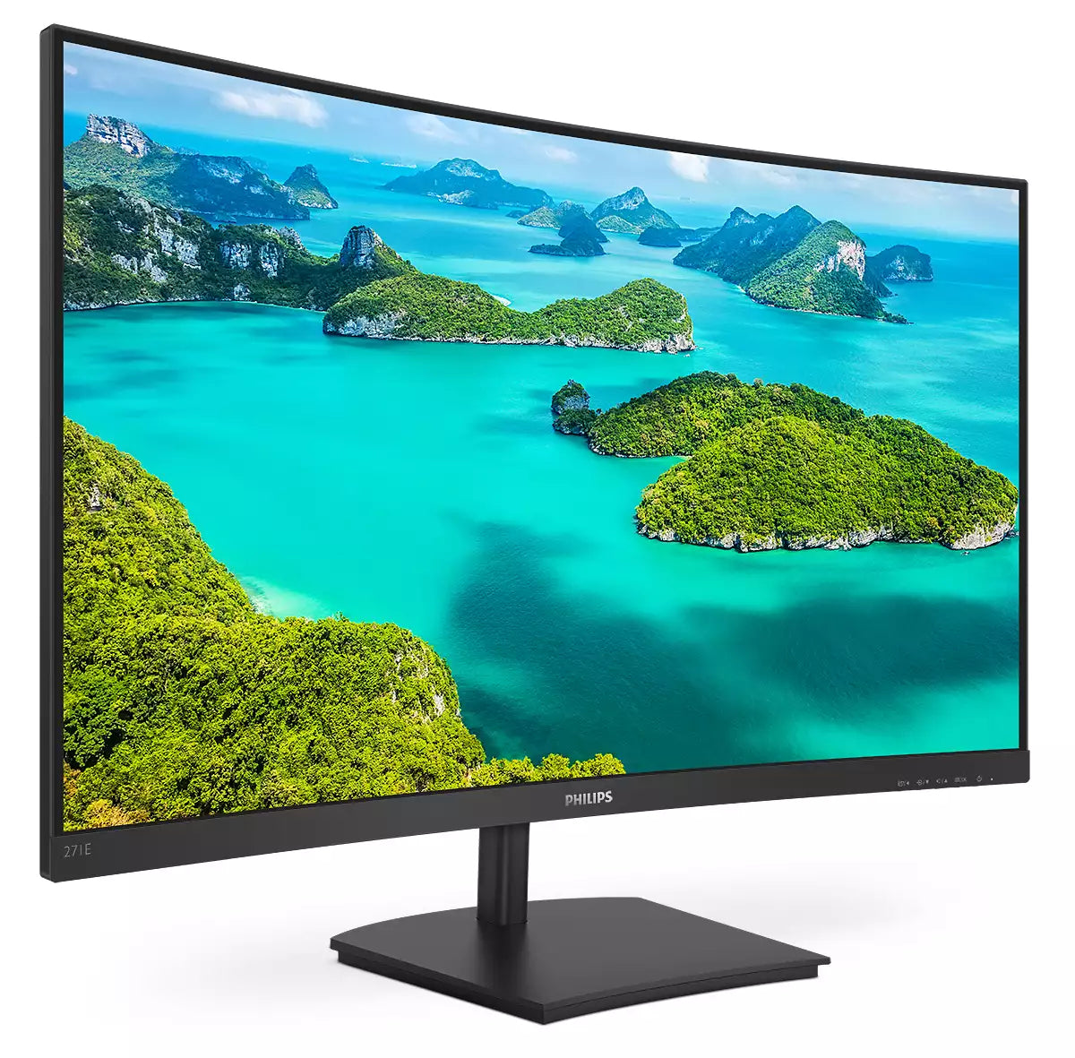 Philips 271E1SCA – Monitor, 27", Curved, 75 Hz, 250 cd/m², Integrierte Lautsprecher, VESA 100 × 100, Schwarz