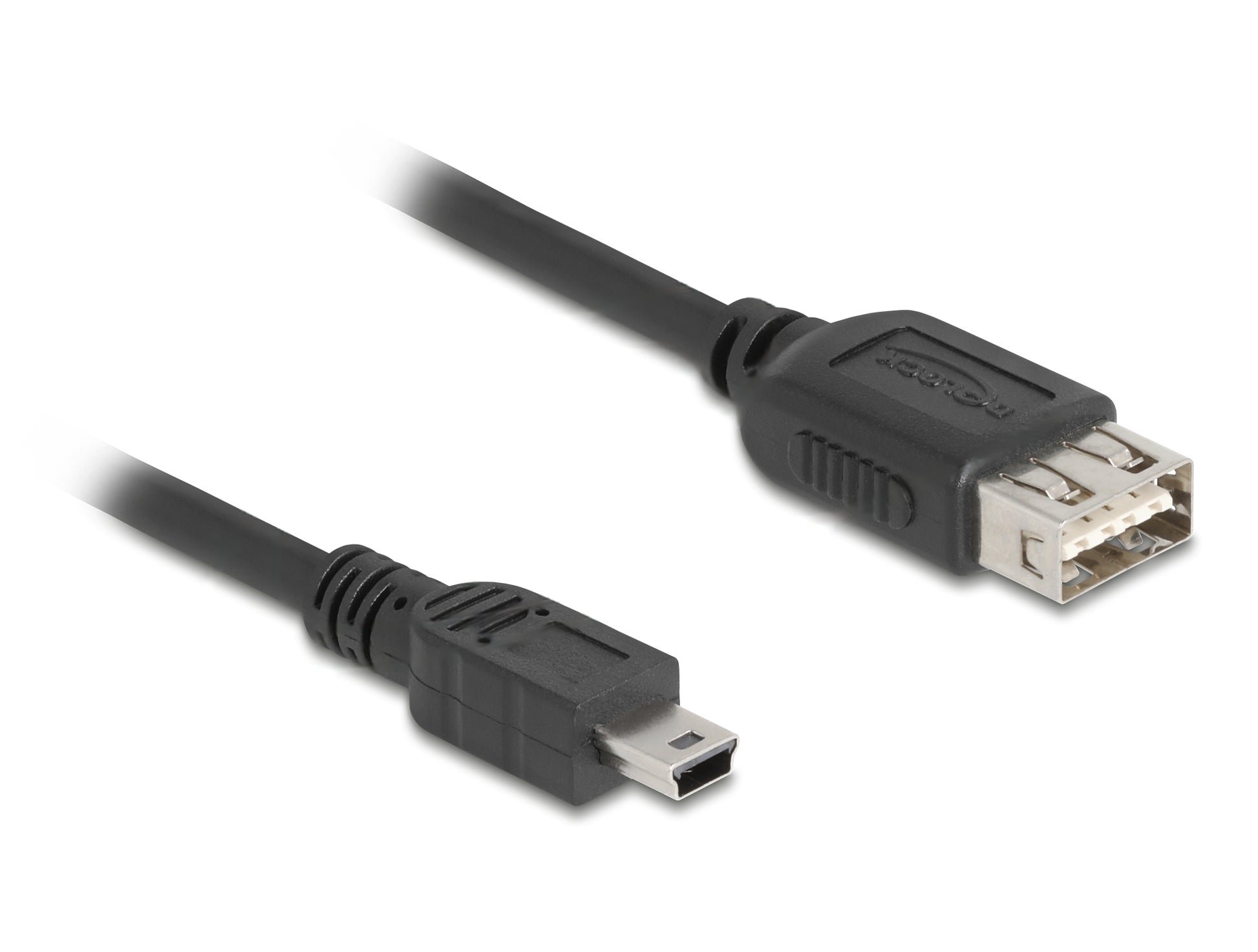 DeLOCK USB-A auf Mini-USB-B Kabel – USB 2.0 (480 Mbit/s) – 0,2 m – Umkehrbarer USB-A-Stecker – Schwarz