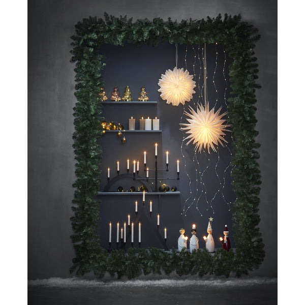 Star Trading Dekorationsfigur – Ø 12 × 18 cm – Glas, Grün – 20 LEDs, Timer 6/18 h, Batteriebetrieb 3 × AAA