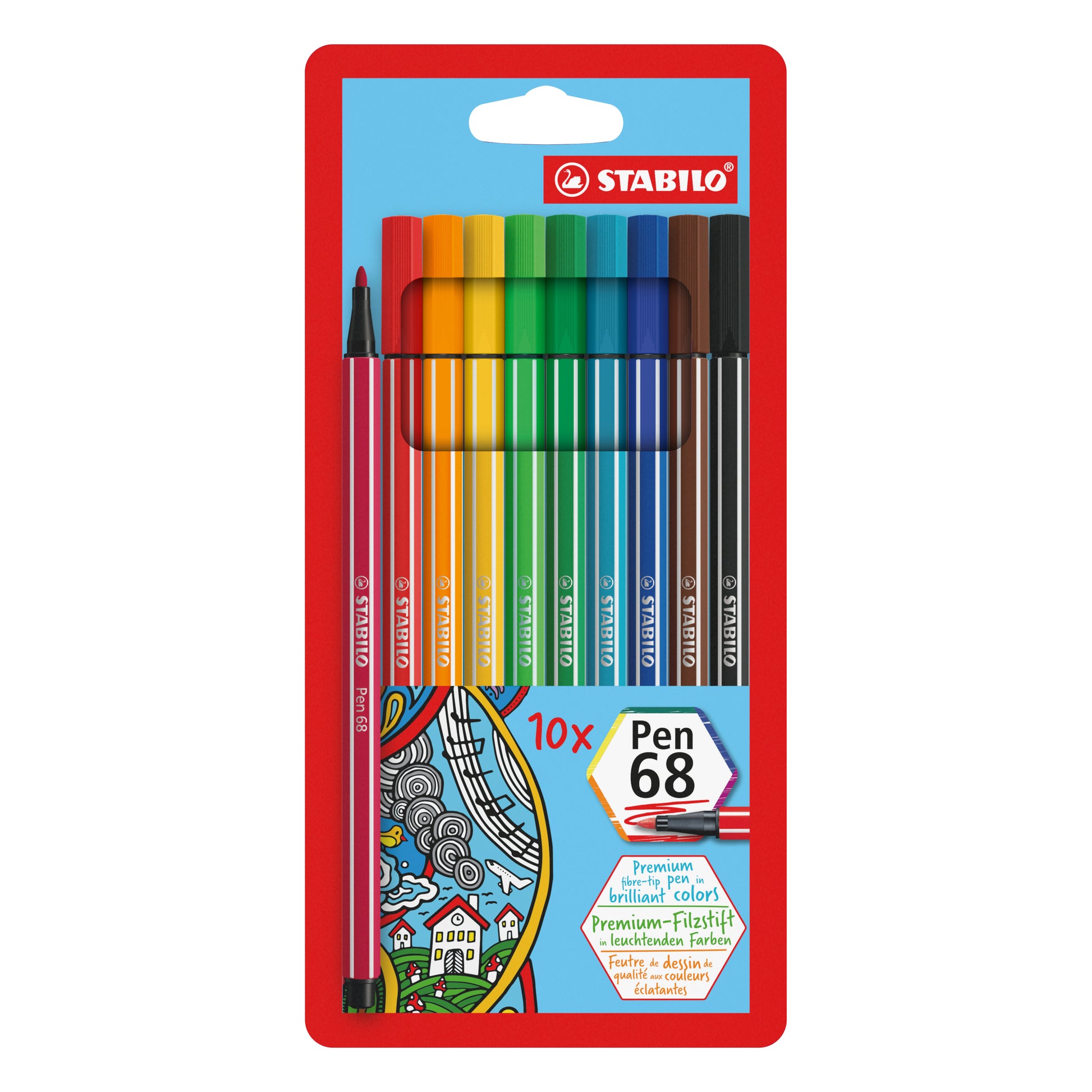 STABILO Filzstifte, Strichbreite 1 mm, 10 Farben