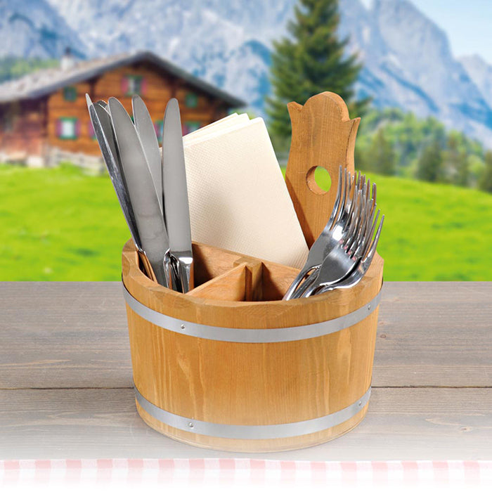 Kesper Besteckhalter 17 × 17 × 20 cm, Kiefernholz, Braun