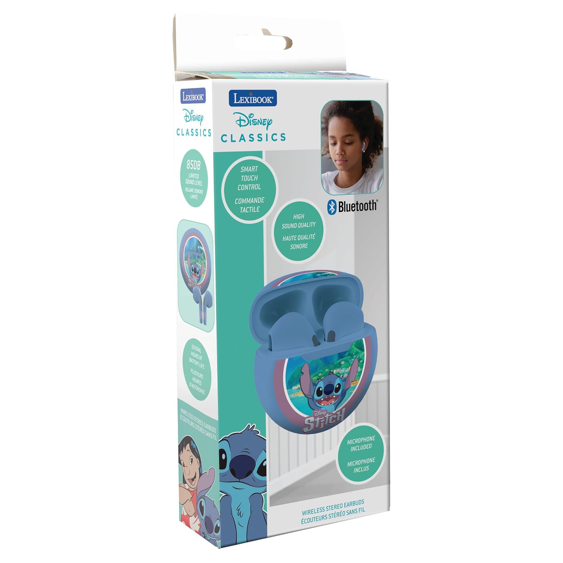 Lexibook Stitch HPBT05D TWS In-Ear – Stereo, mit Ladecase, Blau, BT 5,1
