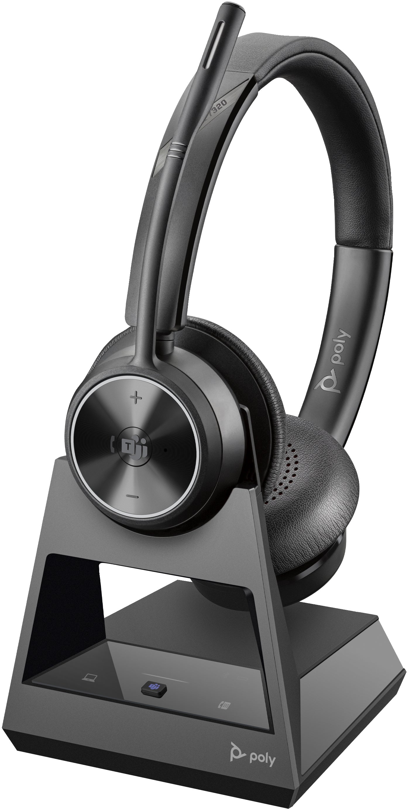 Poly Savi 7320 Stereo – Duo Headset – DECT – ANC – für Microsoft Teams – schwarz – bis 13 h