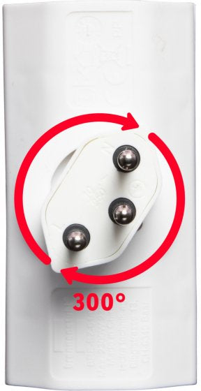 Brennenstuhl Adapterkabel, 2×T13, Eingang T12, drehbar 300°, 42×65×85 mm – weiss
