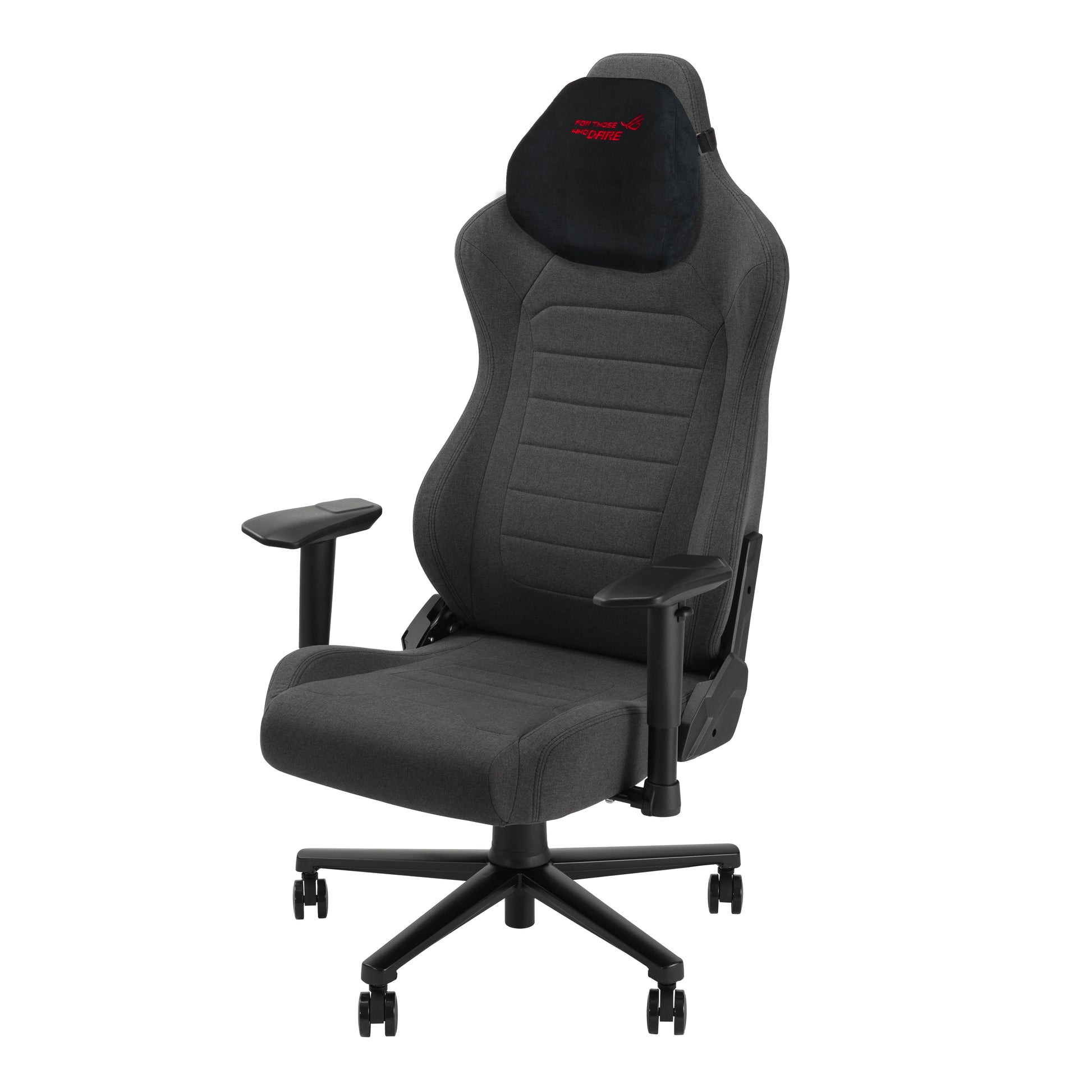 ASUS SL201C ROG Aethon Gaming-Stuhl – Stoff – Grau, 2D-Armlehnen, mit Kopfstütze, Lendenkissen, bis 136 kg