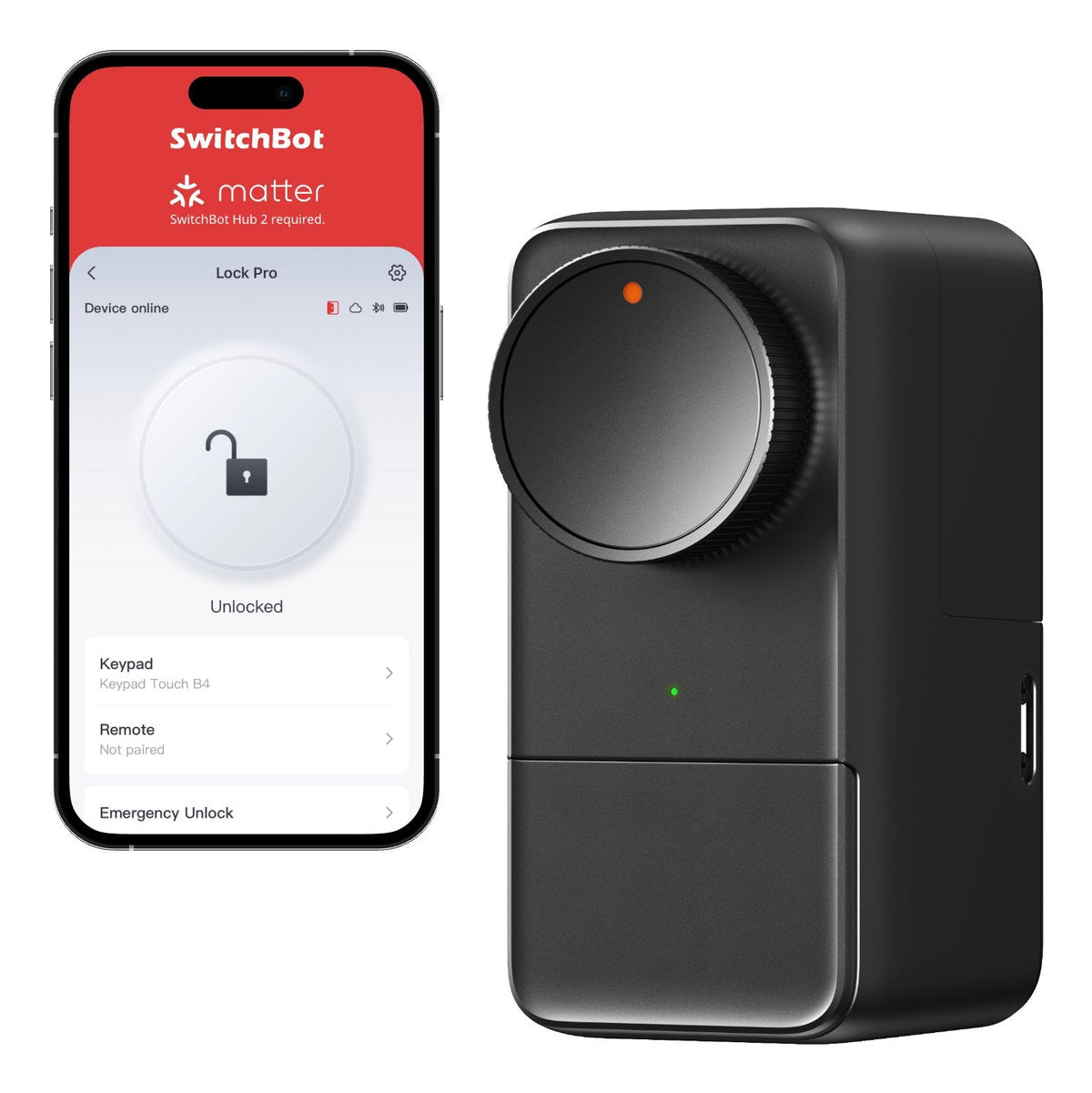SwitchBot Smart Lock Pro Intelligentes Torschloss – BT, WLAN, Akku (AA 4×), ABS/Aluminium/PC, 59×83,9×120 mm