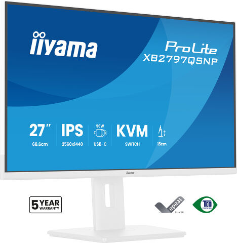iiyama XB2797QSNP-W1 – 27", 2560 × 1440 (WQHD), IPS, KVM, LAN