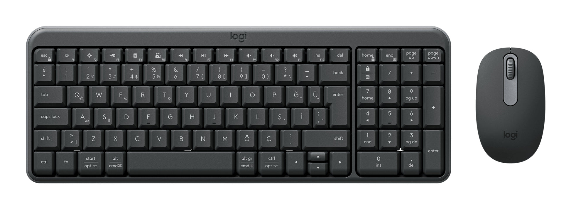 Logitech MK250 – Tastatur – Bluetooth & 2,4 GHz – QWERTY (US-INT) – Graphit