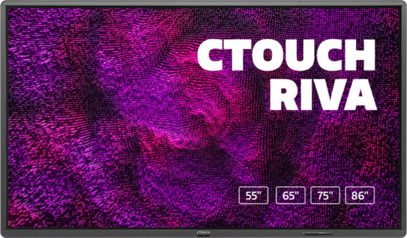 CTOUCH Riva – Interaktives Display 64,5" – 3840 × 2160 (4K UHD), LCD, 20-Punkt, Android 8.0, 350 cd/m²