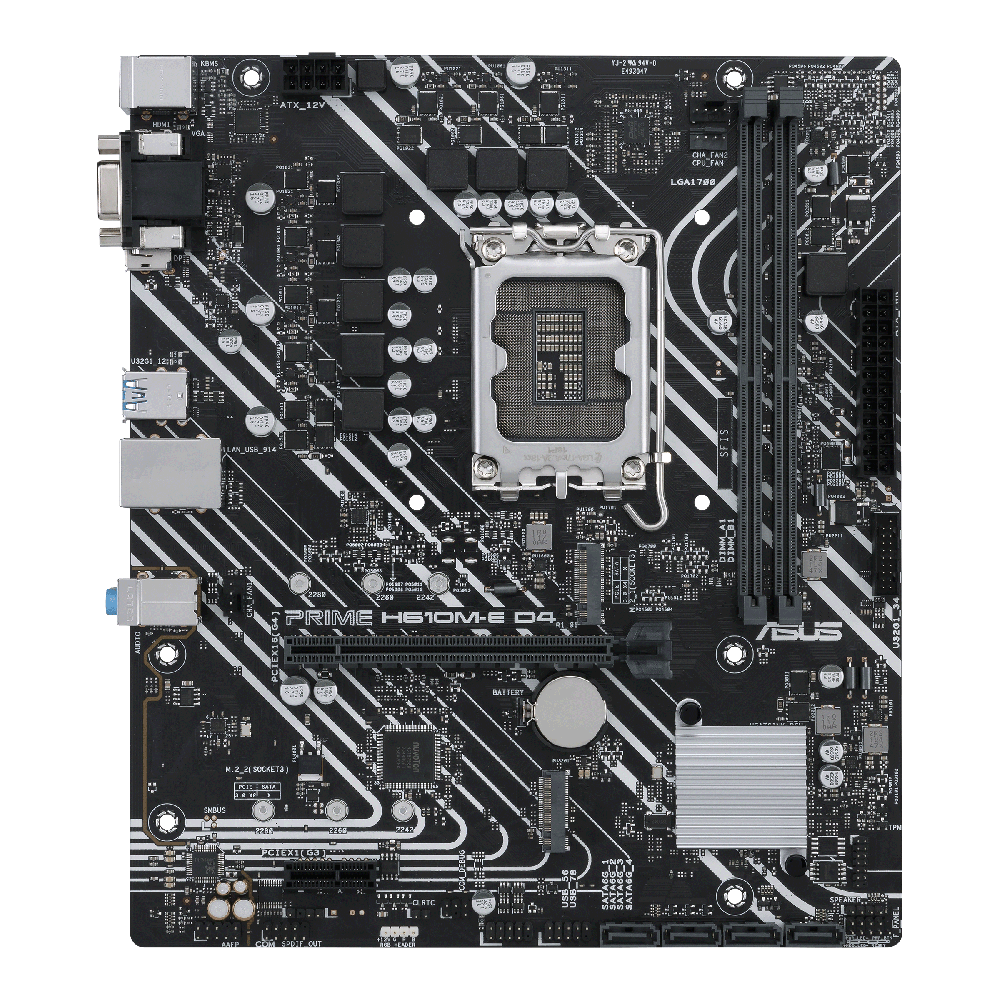 ASUS PRIME H610M-E D4-CSM – Mainboard – LGA 1700, Intel H610, mATX, DDR4
