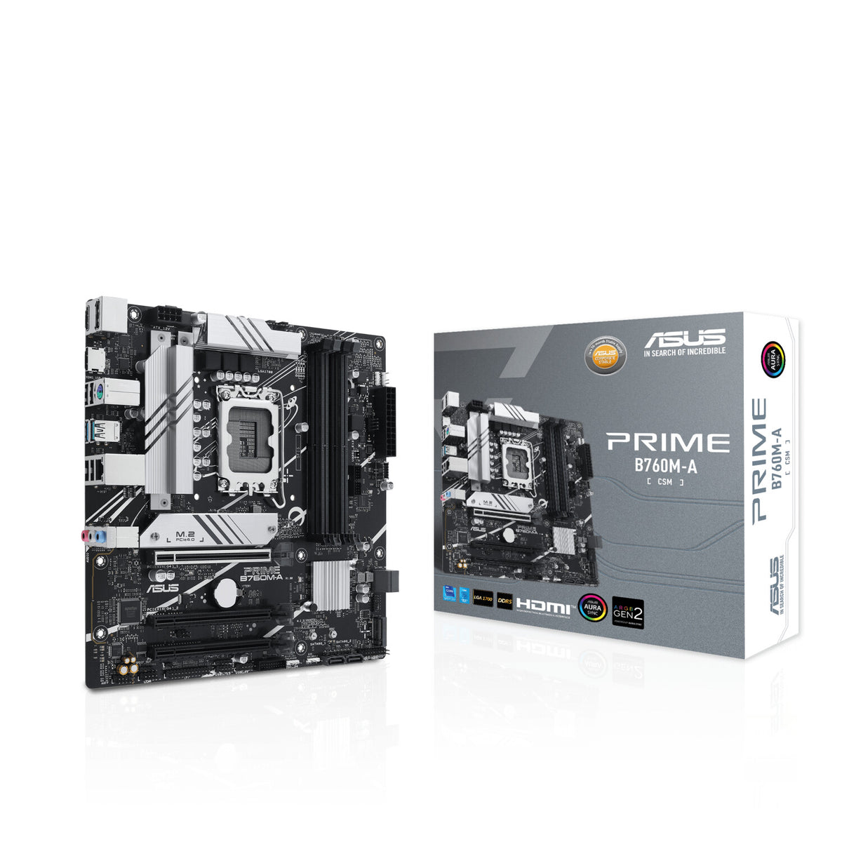 ASUS PRIME B760M-A-CSM – Mainboard – LGA 1700, Intel B760, mATX, DDR5