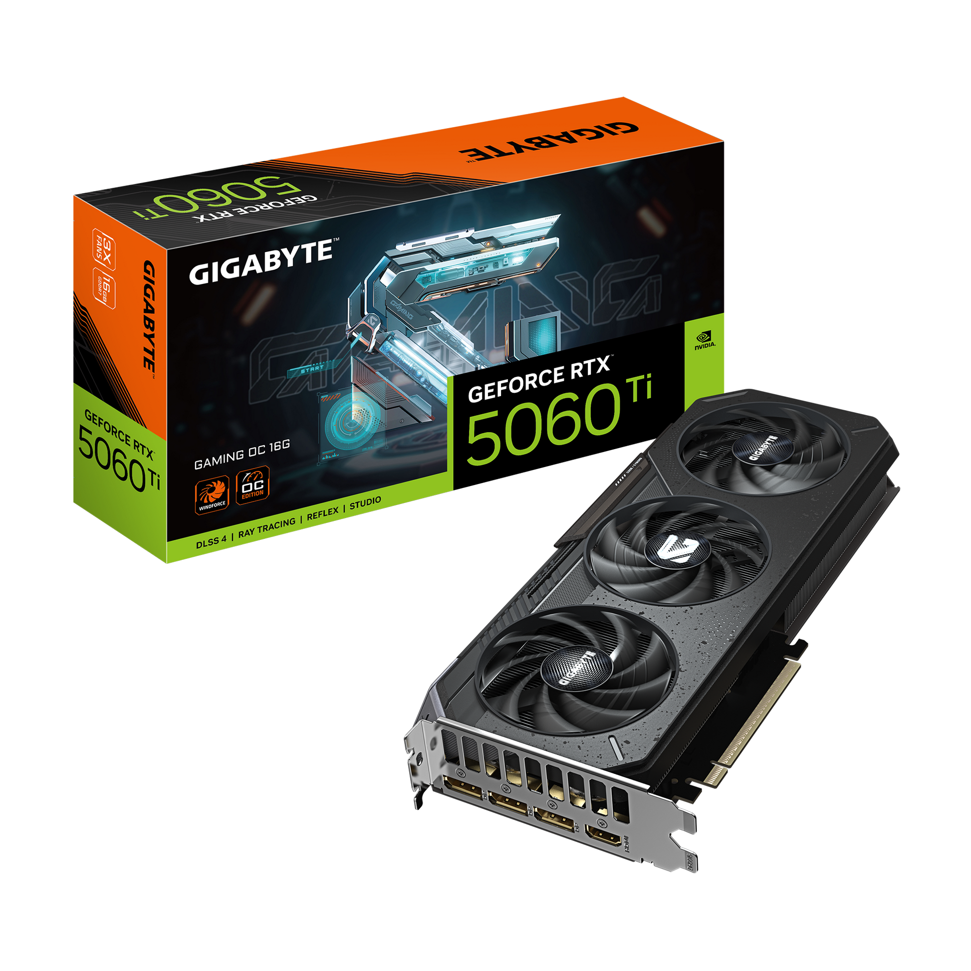 GIGABYTE GV-N506TGAMING OC-16GD – PCIe Grafikkarte – GeForce RTX 5060 Ti, 16 GB GDDR7, PCIe 5.0, 3×DP, 1×HDMI