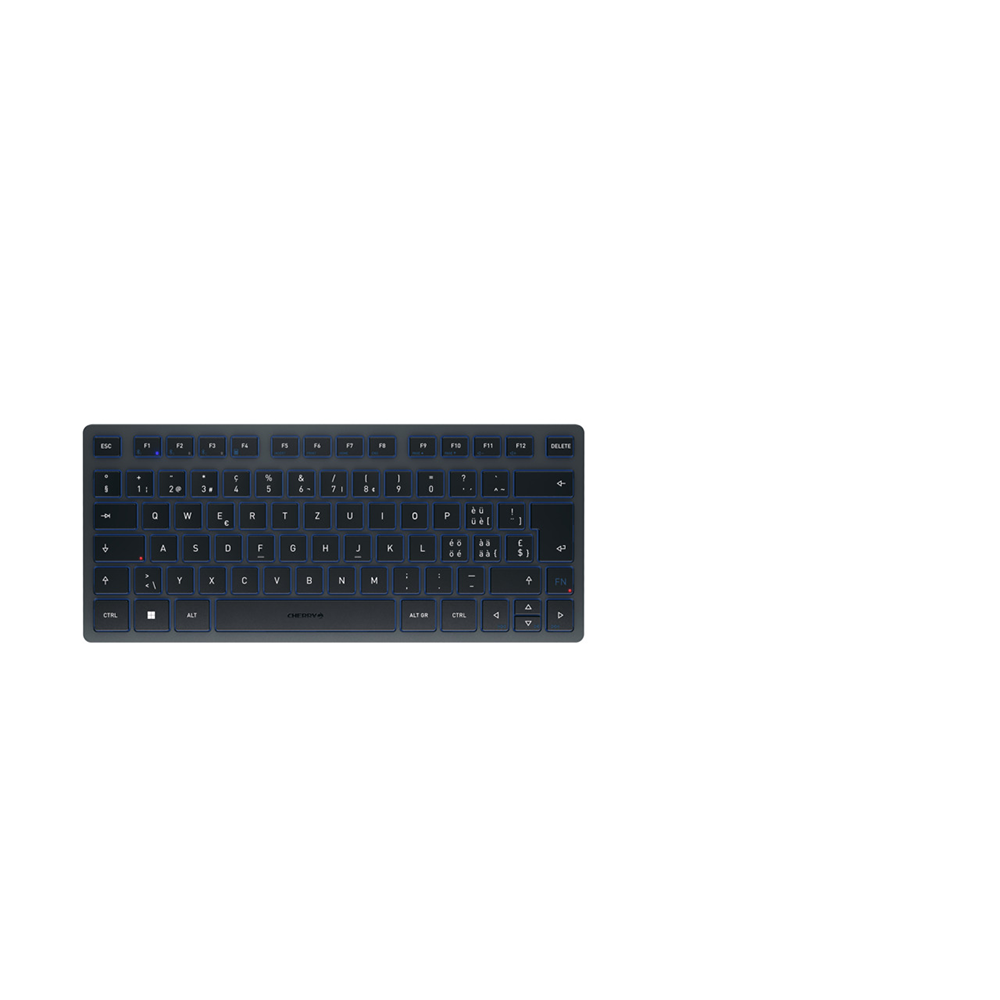 CHERRY KW 7100 MINI – Mini Tastatur – Schere – Bluetooth 5.1 – QWERTZ (CH) – Ohne Ziffernblock – Blau
