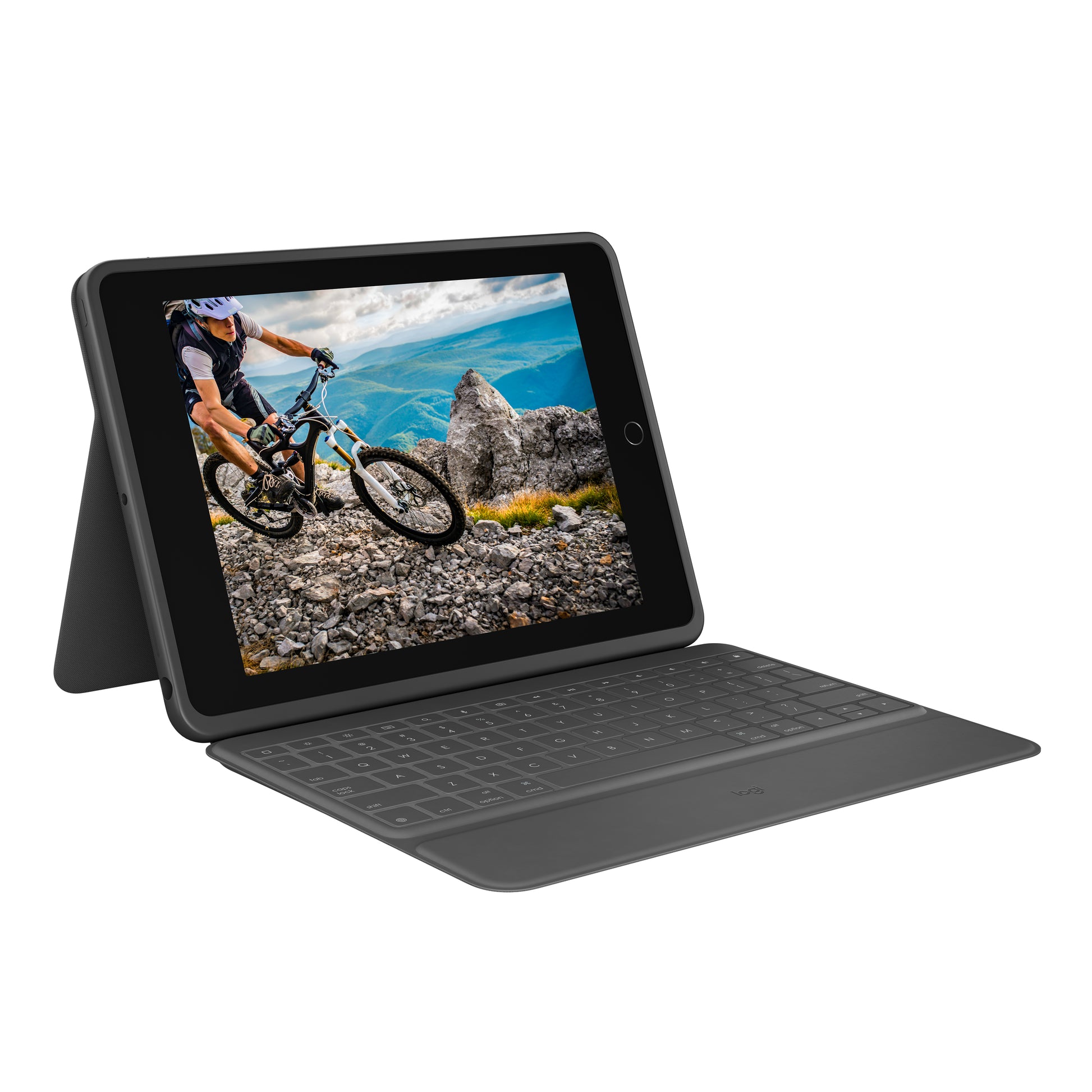 Logitech Rugged Folio – Tastatur, kabelgebunden (Smart Connector), CH-Layout (DE-CH) – für iPad (7. Gen.)
