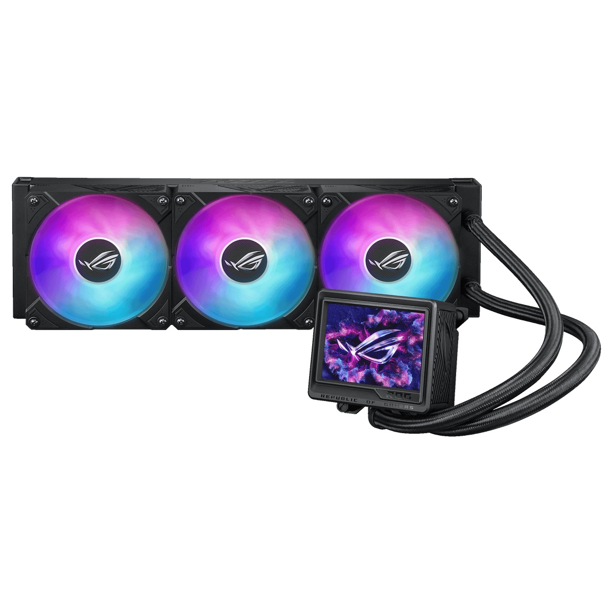 ASUS ROG RYUJIN III 360 – AIO-Kühler – 360 mm, 3×120 mm Lüfter, 3,5" LCD, für AM4, AM5, LGA 1150 und andere