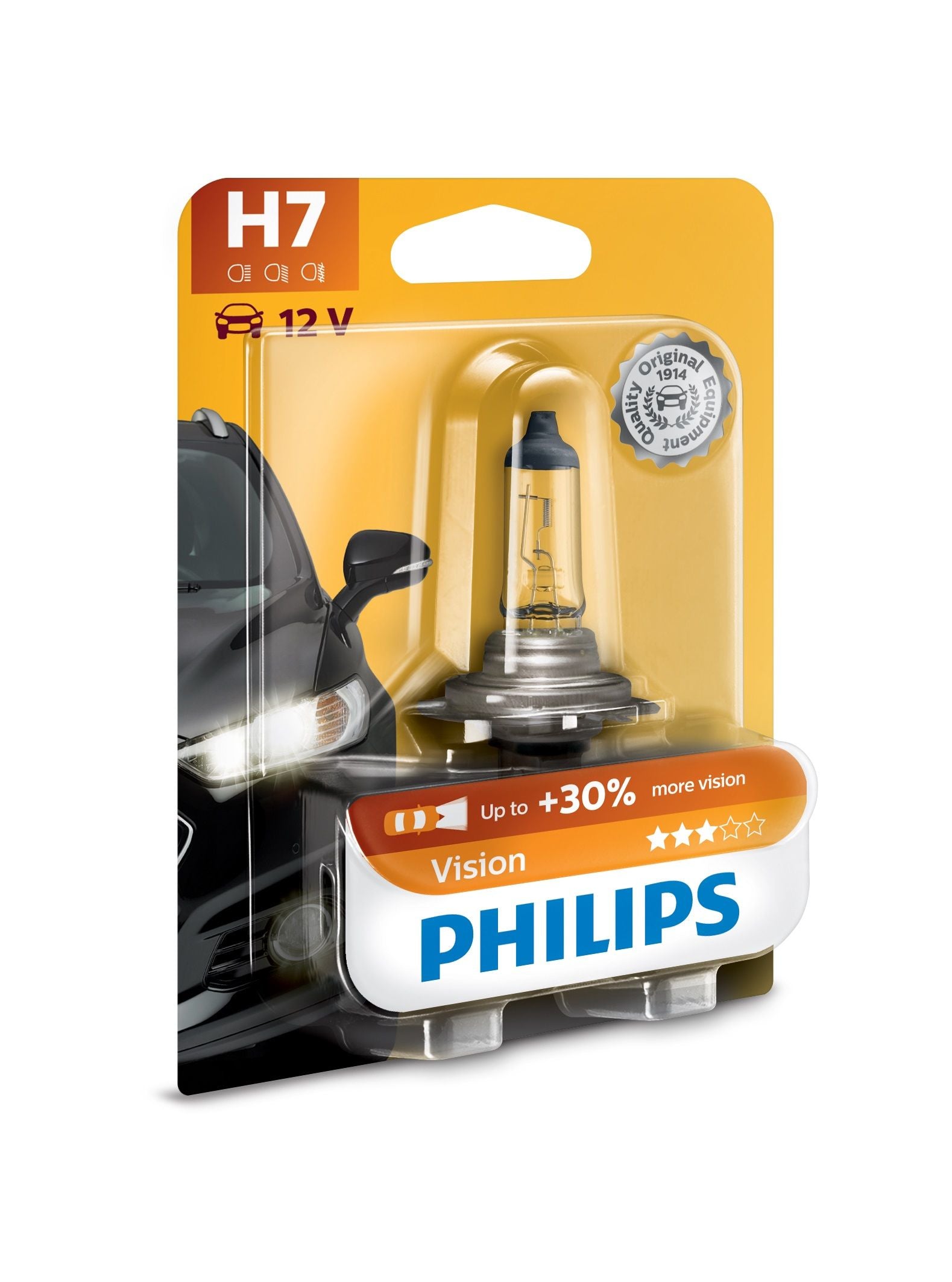 Philips Leuchtmittel H7 Vision – 1500 lm, 3200 K