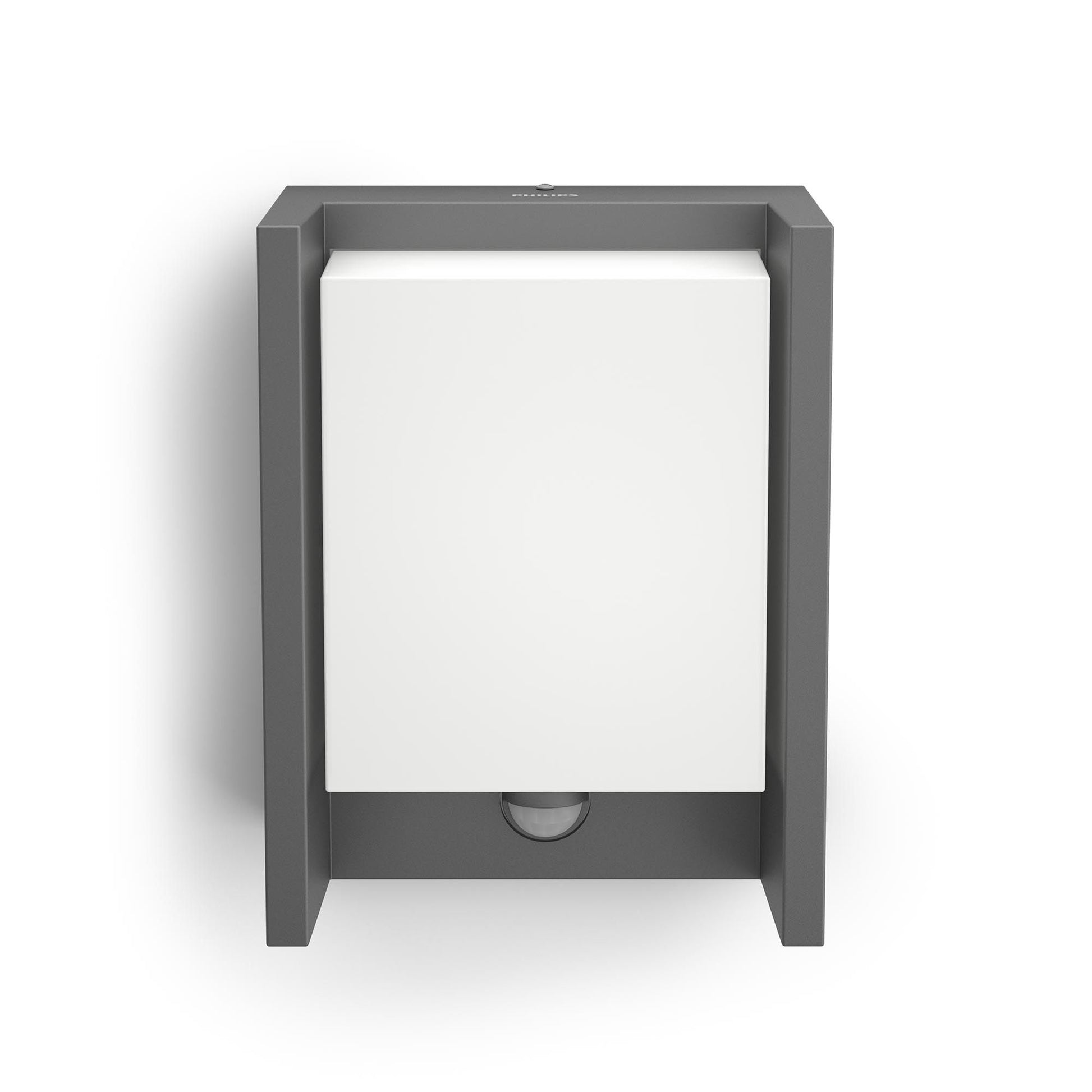 Philips by Signify Philips Aussenwandleuchte – 800 lm, 3,8 W – Warmweiss, 2700 K – IP44 – Netzbetrieb – Anthrazit – Aluminium