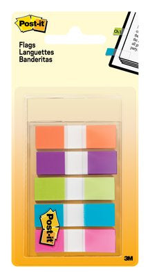 Post-it Indexstreifen – 11,9×43,2 mm – sortiert, 5×20 Stück, mit Dispenser