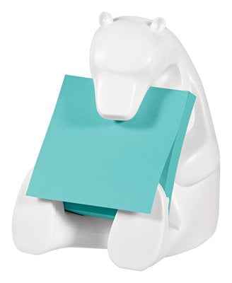 Post-it Z-Notes Spender Bär – 50 Blatt/Block, 76 × 76 mm, weiss, 1 Stück