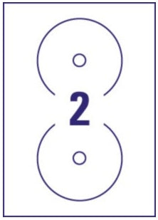 Avery Zweckform – CD-Etiketten ClassicSize, Ø 117 mm, weiss, selbstklebend, 200 Etiketten (100 Bogen)