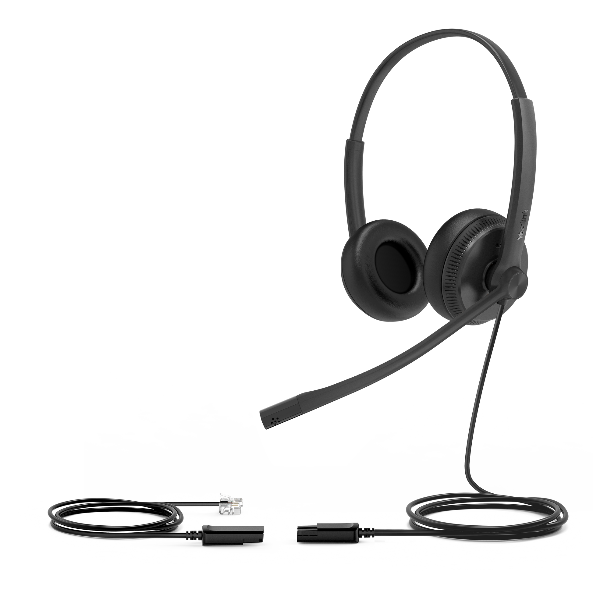 Yealink YHS34 Lite Office-Headset – On-Ear, Stereo, Kabelgebunden, Schwarz