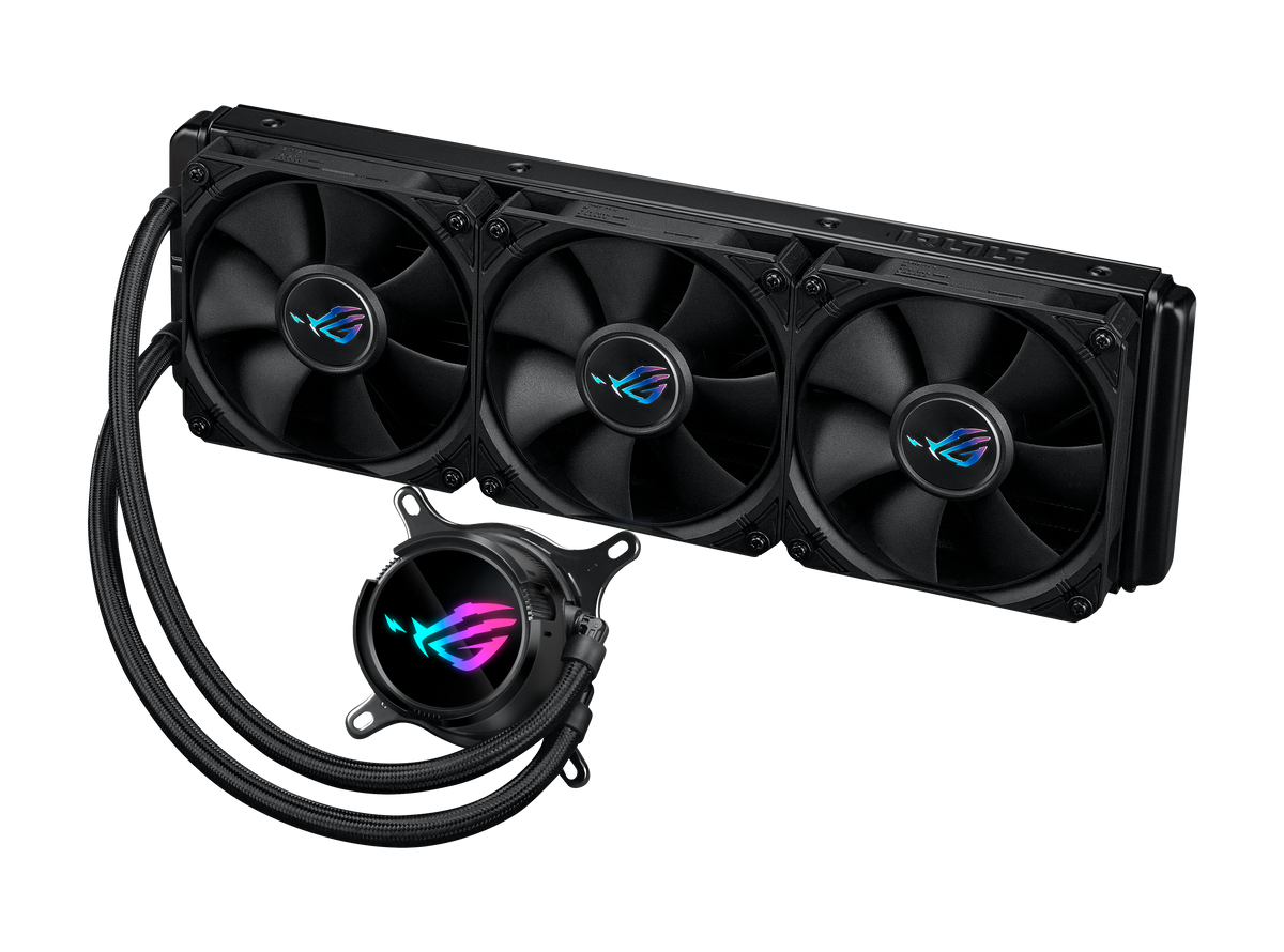 ASUS ROG Strix LC III 360 – Flüssigkeitskühler – 360 mm Radiator, 3×120 mm Lüfter, LCD, Schwarz