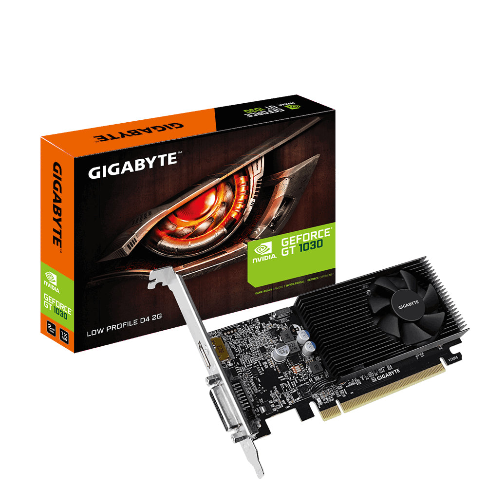 GIGABYTE GV-N1030D4-2GL – PCIe Grafikkarte – 2 GB GDDR4, 1×HDMI, 1×DVI-D, PCIe 3.0, 300 W