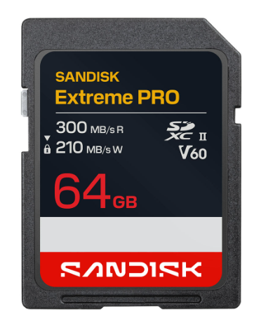 SanDisk Extreme PRO SDXC 64 GB – UHS-II, 300/210 MB/s